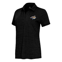 Women's  Antigua Heather Black Montana State Bobcats Layout V-Neck Polo