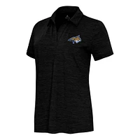 Women's  Antigua Heather Black Montana State Bobcats Layout V-Neck Polo