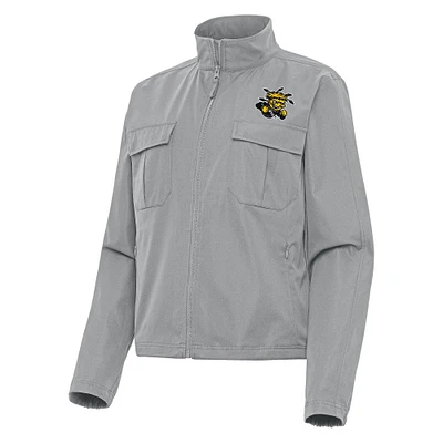 Women's Antigua  Gray Wichita State Shockers Even Par Full-Zip Jacket