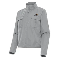 Women's Antigua  Gray Southern Miss Golden Eagles Even Par Full-Zip Jacket