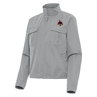Women's Antigua  Gray Texas State Bobcats Even Par Full-Zip Jacket