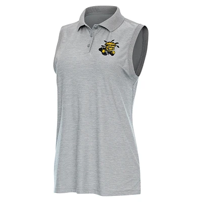 Women's Antigua  Heather Gray Wichita State Shockers Recap Sleeveless Polo