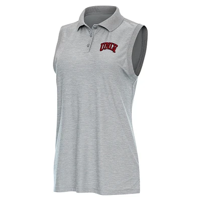 Women's Antigua  Heather Gray UNLV Rebels Recap Sleeveless Polo