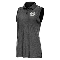 Women's Antigua  Heather Black Utah State Aggies Recap Sleeveless Polo