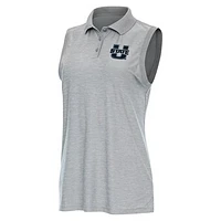 Women's Antigua  Heather Gray Utah State Aggies Recap Sleeveless Polo