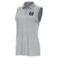 Women's Antigua  Heather Gray Utah State Aggies Recap Sleeveless Polo