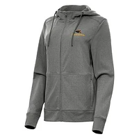 Women's Antigua Heather Southern Miss Golden Eagles Seeker Full-Zip Hoodie