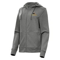 Women's Antigua Heather Southern Miss Golden Eagles Seeker Full-Zip Hoodie