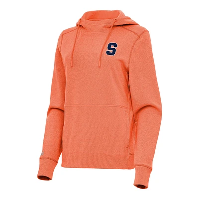 Women's Antigua Heather Orange Syracuse Justice Pullover Hoodie