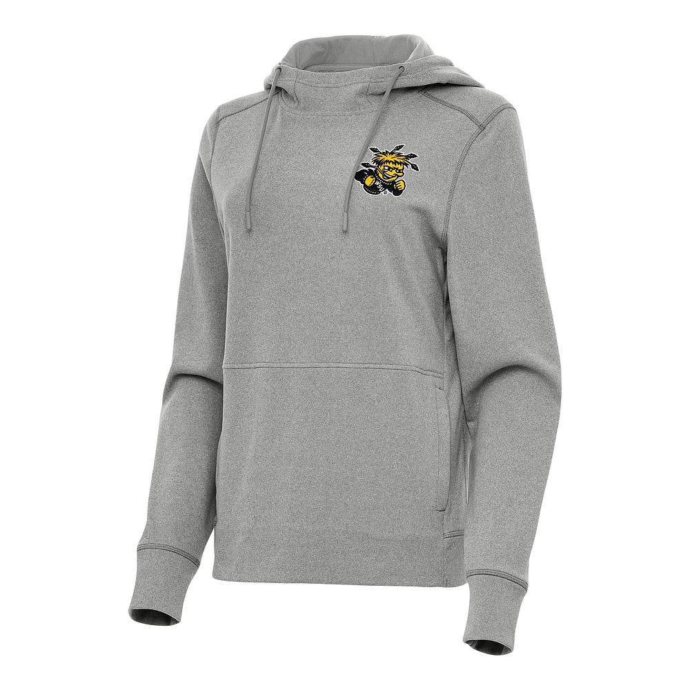 Women's Antigua Heather Wichita State Shockers Justice Pullover Hoodie