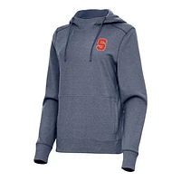 Women's Antigua Heather Navy Syracuse Orange Justice Pullover Hoodie