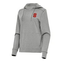 Women's Antigua Heather Orange Syracuse Justice Pullover Hoodie