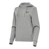 Women's Antigua Heather South Florida Bulls Justice Pullover Hoodie