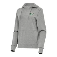 Women's Antigua Heather South Florida Bulls Justice Pullover Hoodie