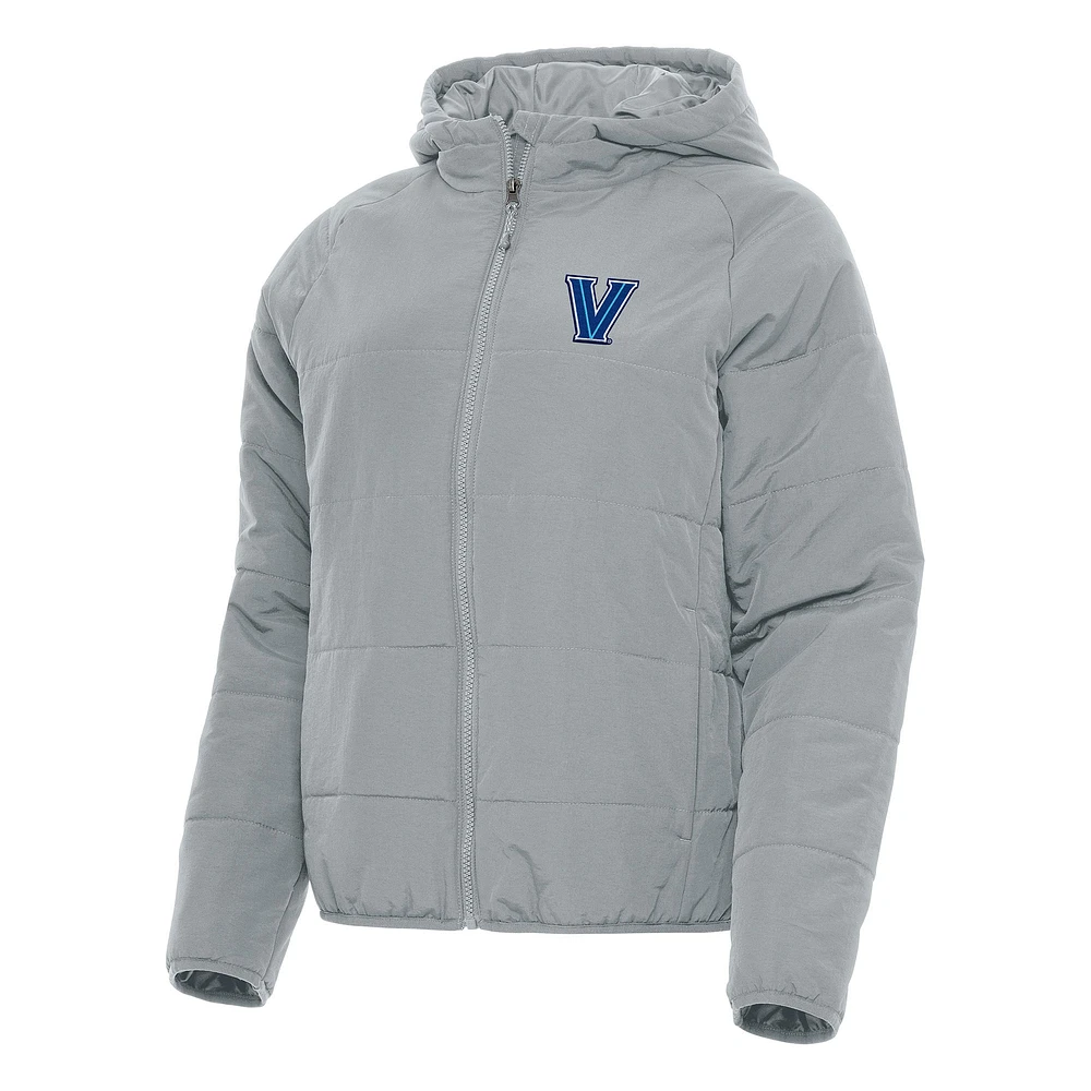 Women's Antigua Gray Villanova Wildcats Universe Full-Zip Puffer Jacket