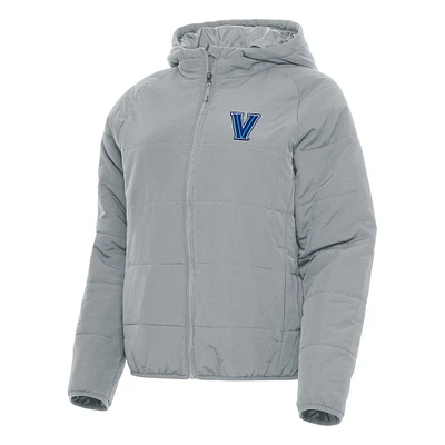 Women's Antigua Gray Villanova Wildcats Universe Full-Zip Puffer Jacket