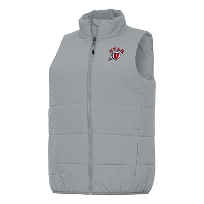 Women's Antigua Gray Utah Utes Experience Full-Zip Vest