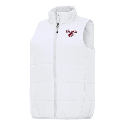 Women's Antigua White Southern Illinois Salukis Experience Full-Zip Vest