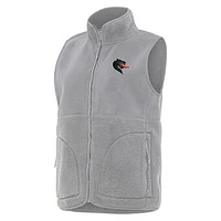 Women's Antigua  Gray UAB Blazers Nostalgic Full-Zip Vest