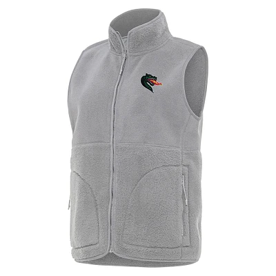 Women's Antigua  Gray UAB Blazers Nostalgic Full-Zip Vest