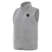 Women's Antigua  Gray UAB Blazers Nostalgic Full-Zip Vest