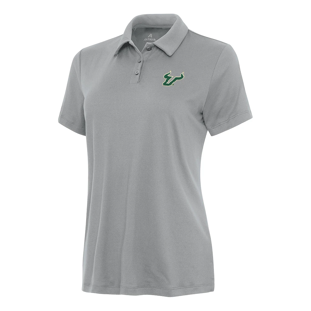 Women's Antigua Gray South Florida Bulls Reprocess Polo