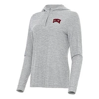 Women's Antigua  Heather Gray UNLV Rebels Daybreak Quarter-Zip Hoodie