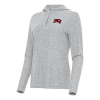 Women's Antigua  Heather Gray UNLV Rebels Daybreak Quarter-Zip Hoodie