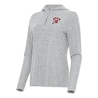 Women's Antigua  Heather Gray Utah Utes Daybreak Quarter-Zip Hoodie