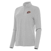 Women's Antigua  Heather Gray UTEP Miners Bright Quarter-Zip Top