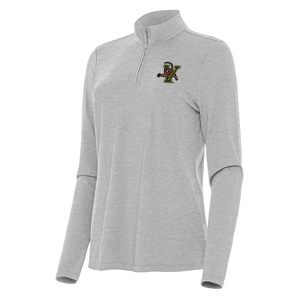 Women's Antigua Heather Vermont Catamounts Bright Quarter-Zip Top