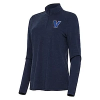Women's Antigua  Heather Navy Villanova Wildcats Bright Quarter-Zip Top