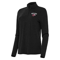 Women's Antigua  Heather Black Southern Illinois Salukis Bright Quarter-Zip Top