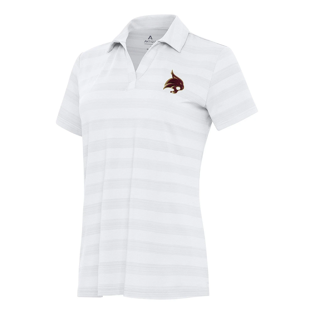 Women's Antigua White Texas State Bobcats Tunnel Polo
