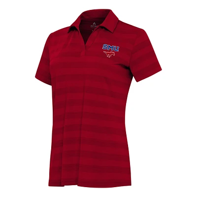 Women's Antigua Red SMU Mustangs Tunnel Polo