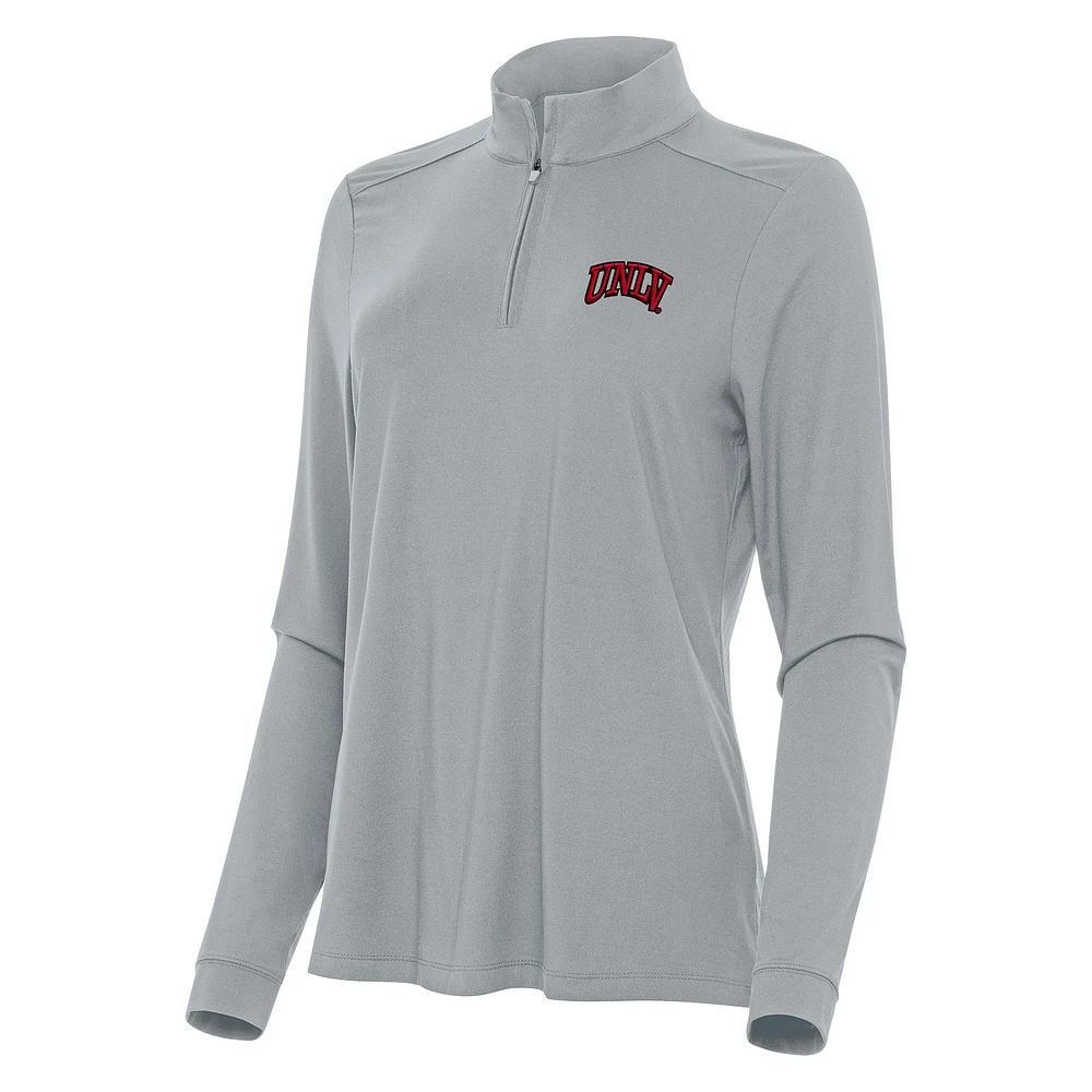 Women's Antigua Gray UNLV Rebels Intent Quarter-Zip Top