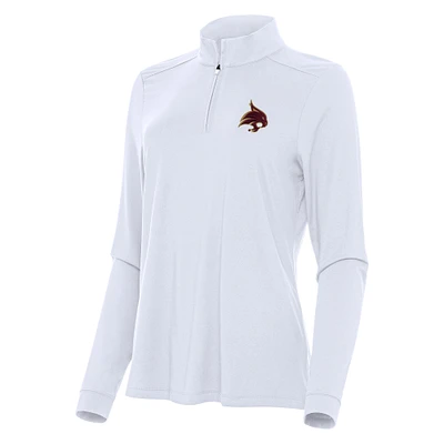 Women's Antigua White Texas State Bobcats Intent Quarter-Zip Top
