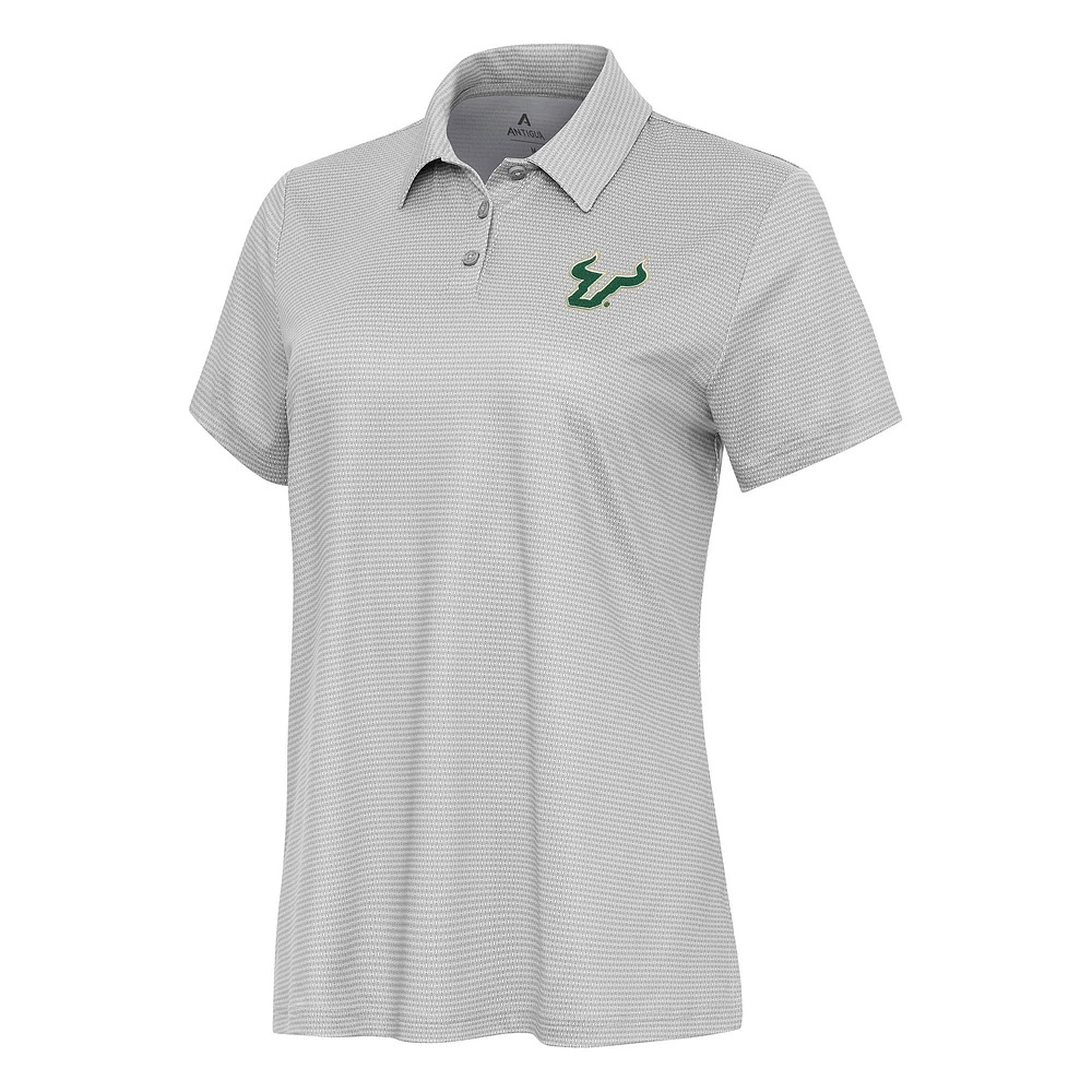 Women's Antigua White/Gray South Florida Bulls Rings Polo