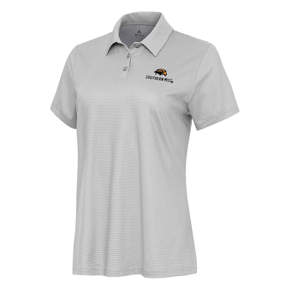 Women's Antigua  White/Gray Southern Miss Golden Eagles Rings Polo