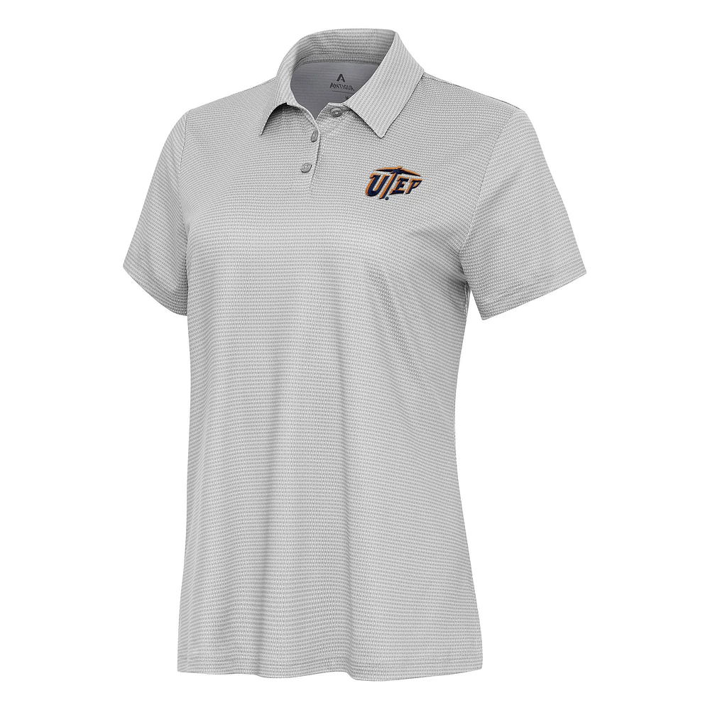 Women's Antigua White/Gray UTEP Miners Rings Polo