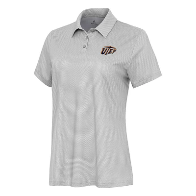 Women's Antigua  White/Gray UTEP Miners Rings Polo