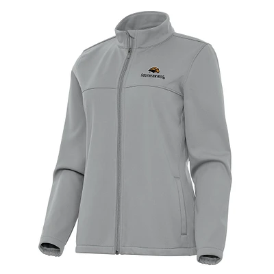 Women's Antigua Gray Southern Miss Golden Eagles Links 2 Full-Zip Golf Jacket