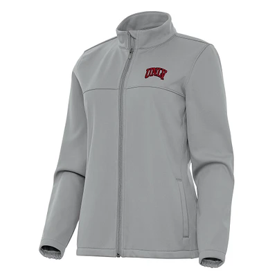 Women's Antigua Gray UNLV Rebels Links 2 Full-Zip Golf Jacket