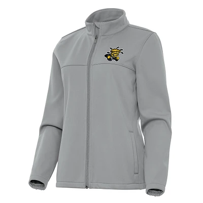 Women's Antigua Gray Wichita State Shockers Links 2 Full-Zip Golf Jacket