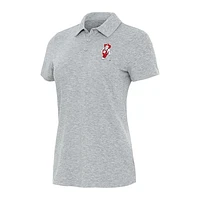 Women's Antigua Heather Gray Nebraska Huskers Matter Polo