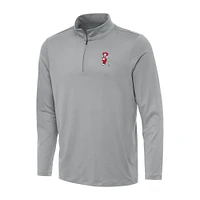 Men's Antigua Gray Nebraska Huskers Herbie Husker Golf Reprocess Quarter-Zip Top