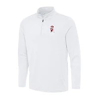 Men's Antigua White Nebraska Huskers Herbie Husker Golf Reprocess Quarter-Zip Top