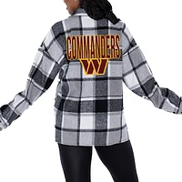 Women's Gameday Couture Gray Washington Commanders  Fieldside Fun Plaid Button-Up Overshirt