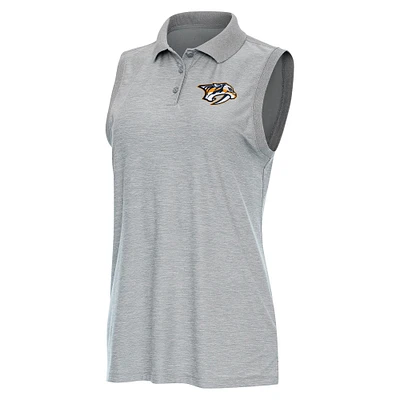 Women's Antigua  Heather Gray Nashville Predators Recap Sleeveless Polo