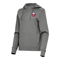Women's Antigua Heather New York Islanders Justice Pullover Hoodie